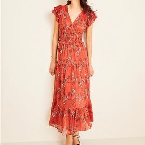 Ann Taylor floral shimmer maxi dress